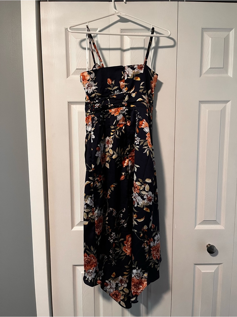 Lulu’s My Favorite Day Navy Blue Floral Print Tulip Skirt Midi Dress Size S - Picture 4 of 8